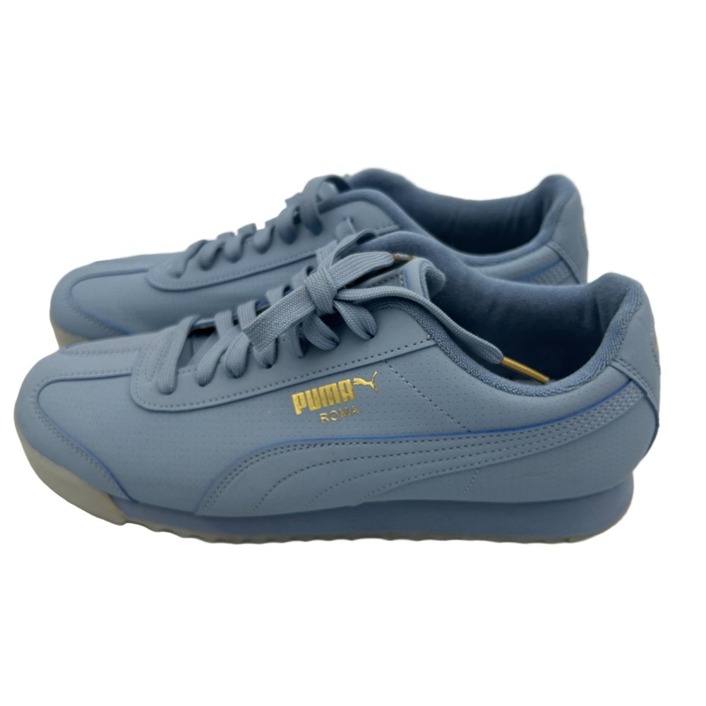 Puma Roma Sneakers Light Blue Gold Size 9.5 Men's 399552-02